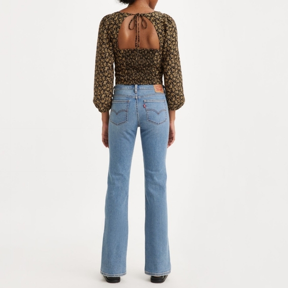 Levi's jeans women's W26 blue 518 Superlow Stretch boot cut flared wide leg boho - Picture 1 of 14